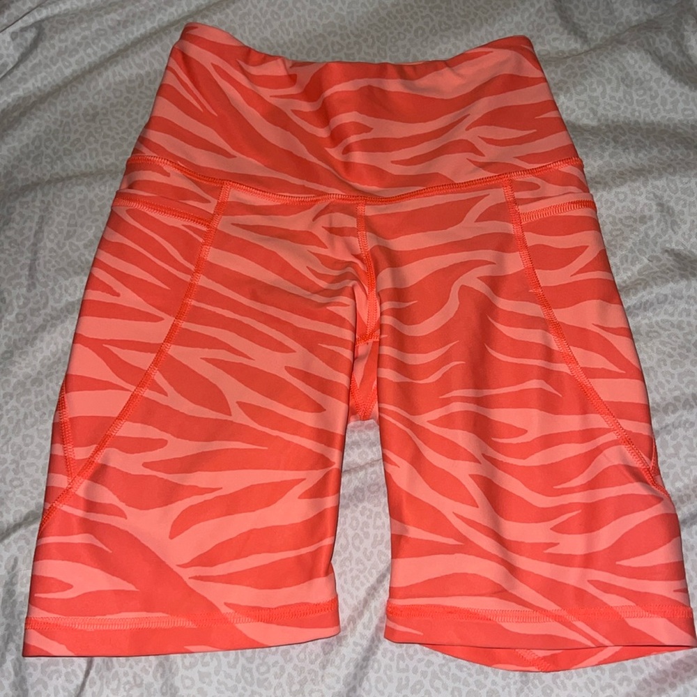 Oldnavy orange zebra biker shorts